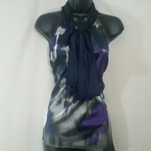 TAHARI Purple, Gray Sleeveless Blouse Size SP